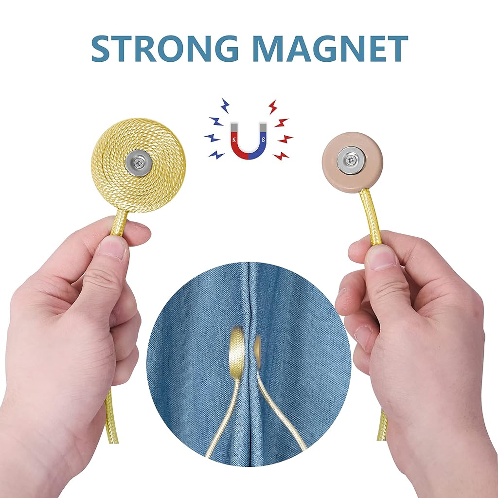 HASTHIP® 2PCS Magnetic Curtain Tiebacks Decorative Curtain Holder Tie Backs Rope Curtain Clip Curtain Buckle, Window Drapery Tie Backs Holder HASTHIP® 2PCS Magnetic Curtain Tiebacks Decorative Curtain Holder Tie Backs Rope Curtain Clip Curtain Buckle, Window Drapery Tie Backs Holder